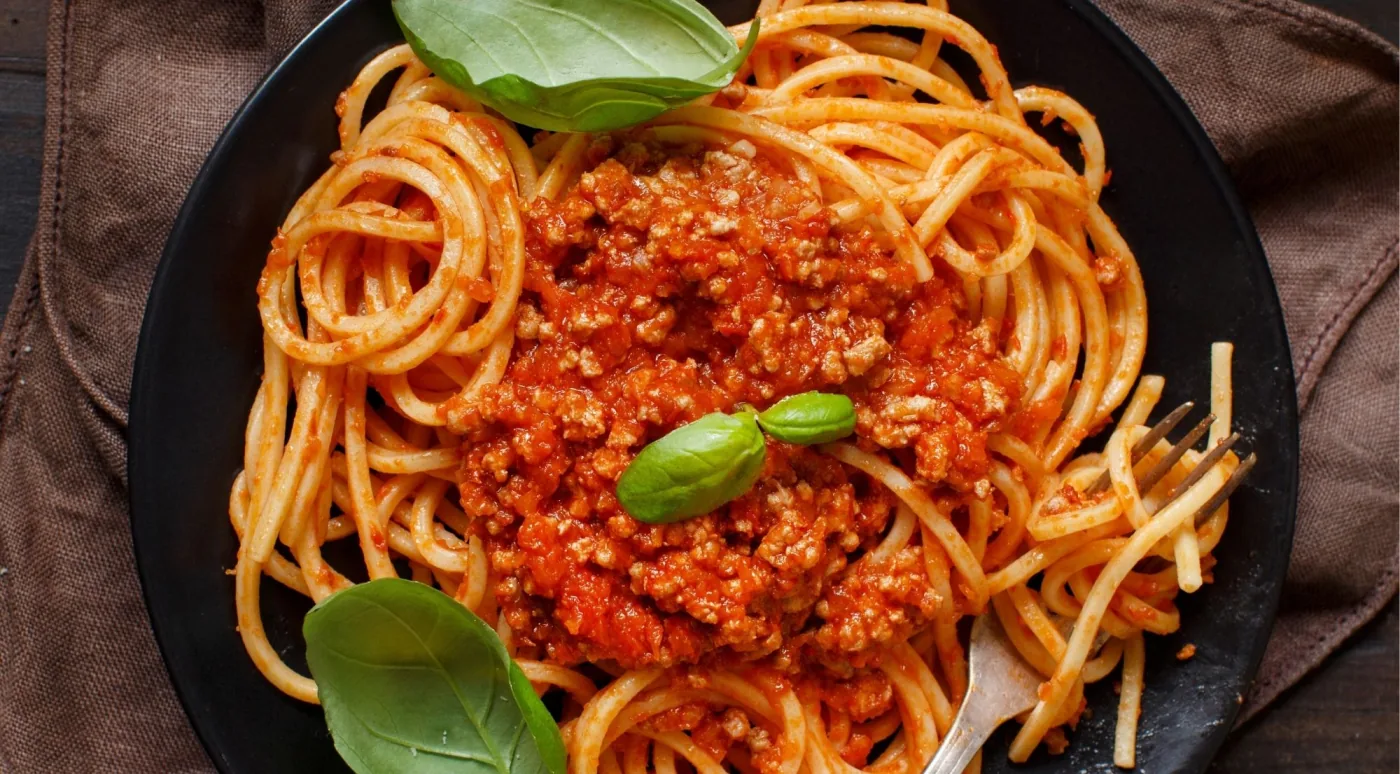 A bowl of tagliatelle al ragù, Bologna's classic hand-cut pasta